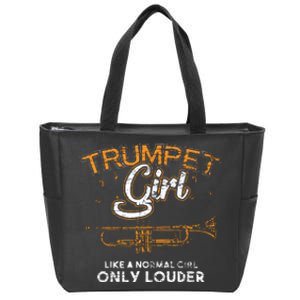 Girl Trumpet Zip Tote Bag