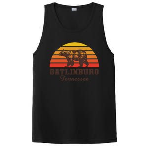 Gatlinburg Tennessee Great Smoky Mountains Bear Retro Sunset Gift PosiCharge Competitor Tank