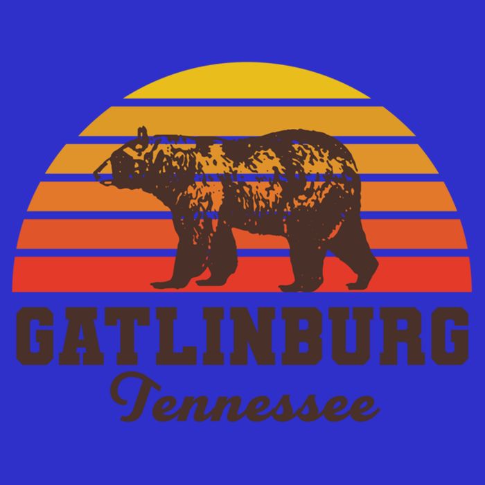 Gatlinburg Tennessee Great Smoky Mountains Bear Retro Sunset Gift Tall T-Shirt