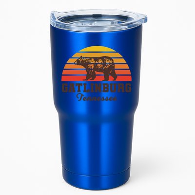 Gatlinburg Tennessee Great Smoky Mountains Bear Retro Sunset Gift Tumbler