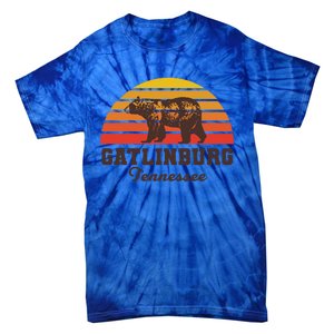 Gatlinburg Tennessee Great Smoky Mountains Bear Retro Sunset Gift Tie-Dye T-Shirt