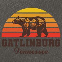 Gatlinburg Tennessee Great Smoky Mountains Bear Retro Sunset Gift Cotton Canvas Backpack