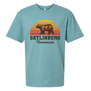 Gatlinburg Tennessee Great Smoky Mountains Bear Retro Sunset Gift Sueded Cloud Jersey T-Shirt