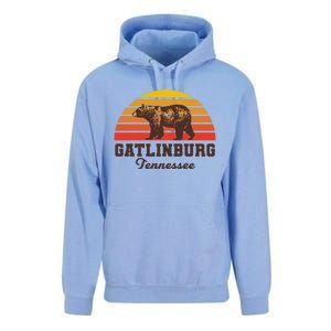 Gatlinburg Tennessee Great Smoky Mountains Bear Retro Sunset Gift Unisex Surf Hoodie