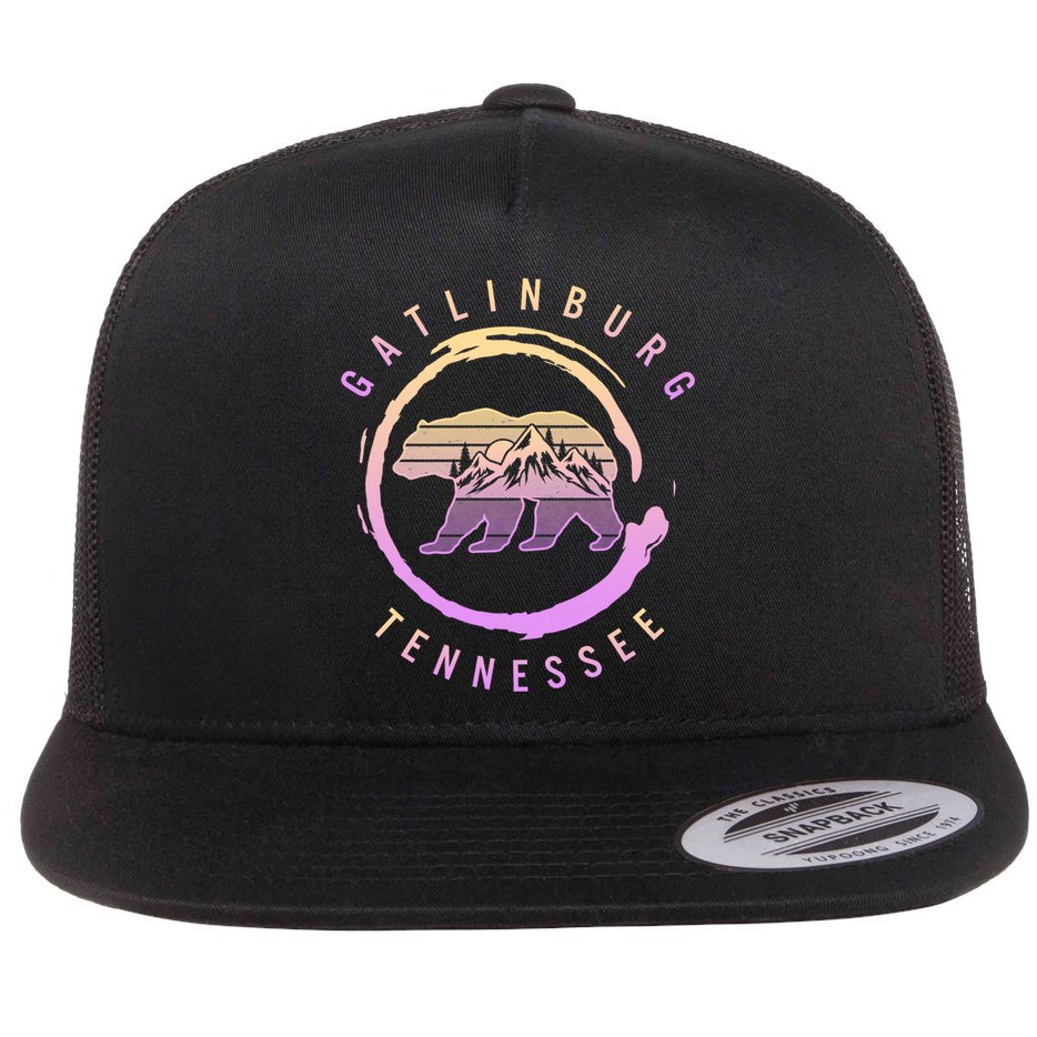 Gatlinburg Tennessee Great Smoky Mountains Bear Souvenir Gift Flat Bill Trucker Hat