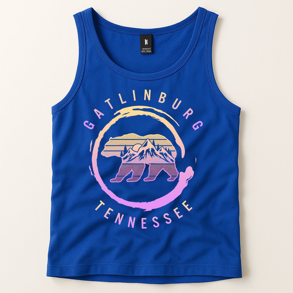 Gatlinburg Tennessee Great Smoky Mountains Bear Souvenir Gift Tank Top