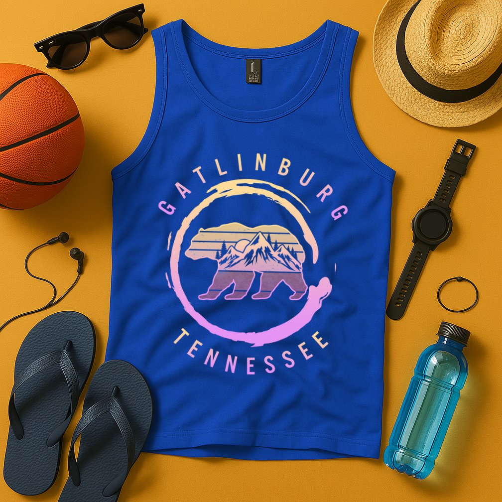 Gatlinburg Tennessee Great Smoky Mountains Bear Souvenir Gift Tank Top
