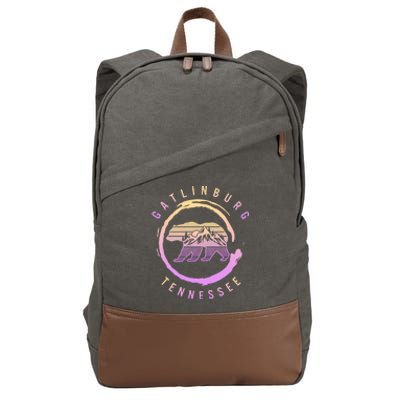 Gatlinburg Tennessee Great Smoky Mountains Bear Souvenir Gift Cotton Canvas Backpack