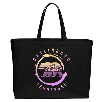 Gatlinburg Tennessee Great Smoky Mountains Bear Souvenir Gift Cotton Canvas Jumbo Tote