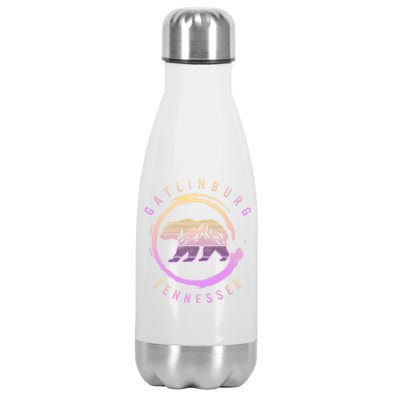 Gatlinburg Tennessee Great Smoky Mountains Bear Souvenir Gift Stainless Steel Insulated Water Bottle