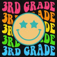 Groovy Third Grade Vibes Face Retro Teachers Back To School Ladies PosiCharge Tri-Blend Wicking Tank