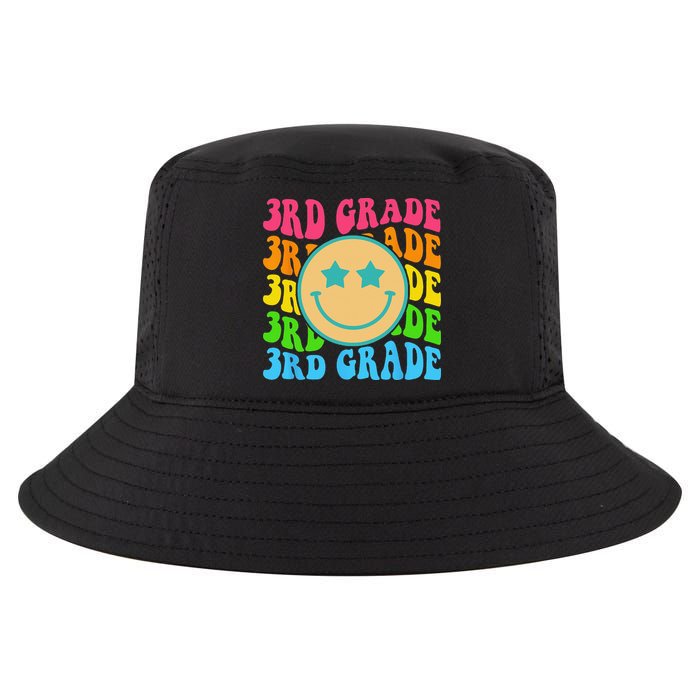 Groovy Third Grade Vibes Face Retro Teachers Back To School Cool Comfort Performance Bucket Hat