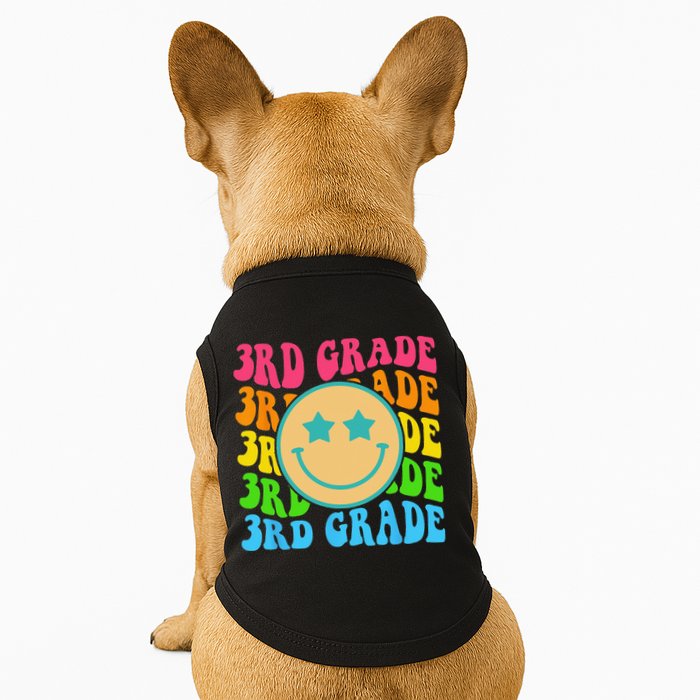 Groovy Third Grade Vibes Face Retro Teachers Back To School Doggie Tank