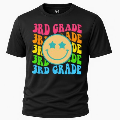 Groovy Third Grade Vibes Face Retro Teachers Back To School Performance Shirt