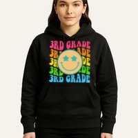Groovy Third Grade Vibes Face Retro Teachers Back To School Hoodie
