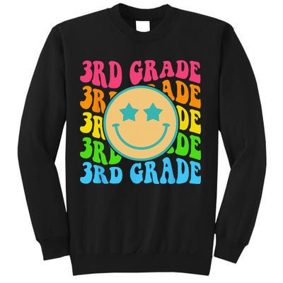 Groovy Third Grade Vibes Face Retro Teachers Back To School Sweatshirt