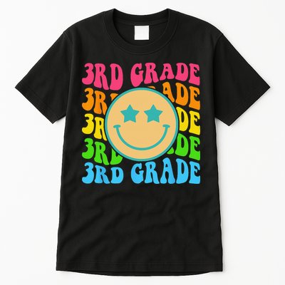 Groovy Third Grade Vibes Face Retro Teachers Back To School Tall T-Shirt
