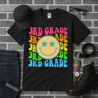 Groovy Third Grade Vibes Face Retro Teachers Back To School Tall T-Shirt