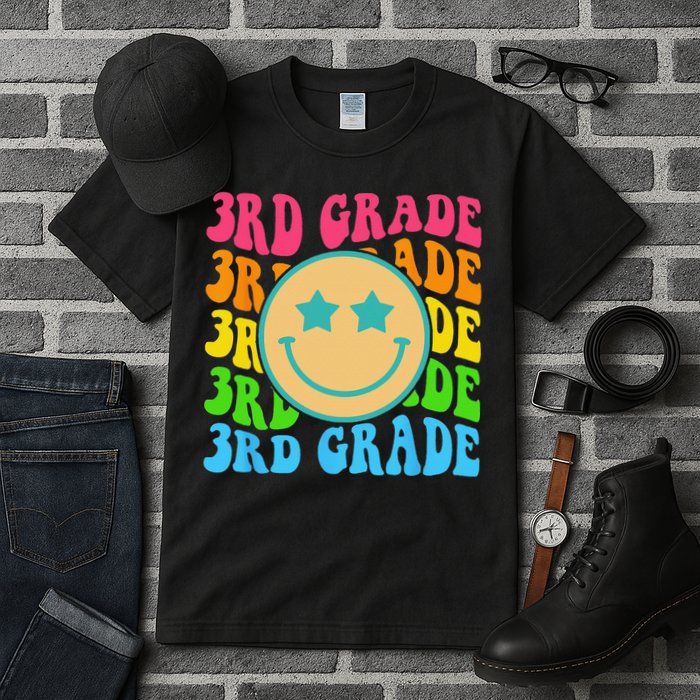 Groovy Third Grade Vibes Face Retro Teachers Back To School Tall T-Shirt