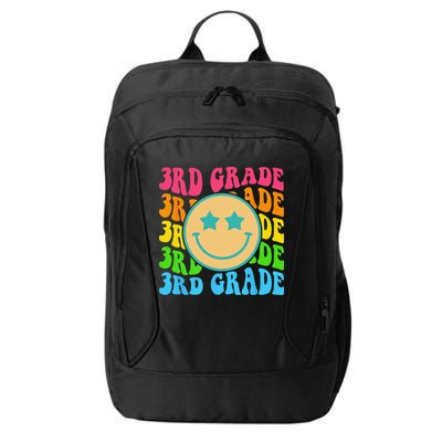 Groovy Third Grade Vibes Face Retro Teachers Back To School City Backpack
