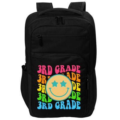 Groovy Third Grade Vibes Face Retro Teachers Back To School Impact Tech Backpack