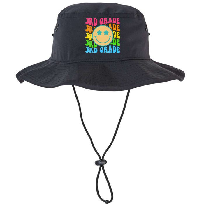 Groovy Third Grade Vibes Face Retro Teachers Back To School Bucket Hat