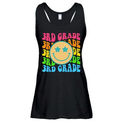 Groovy Third Grade Vibes Face Retro Teachers Back To School Ladies Essential Flowy Tank