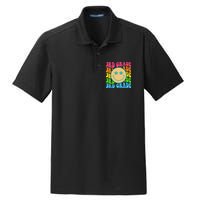 Groovy Third Grade Vibes Face Retro Teachers Back To School Dry Zone Grid Polo