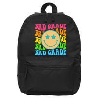 Groovy Third Grade Vibes Face Retro Teachers Back To School 16 in Basic Backpack