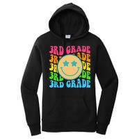 Groovy Third Grade Vibes Face Retro Teachers Back To School Women's Pullover Hoodie