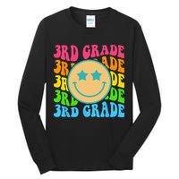 Groovy Third Grade Vibes Face Retro Teachers Back To School Tall Long Sleeve T-Shirt