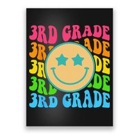 Groovy Third Grade Vibes Face Retro Teachers Back To School Poster