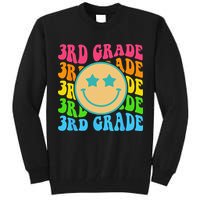 Groovy Third Grade Vibes Face Retro Teachers Back To School Tall Sweatshirt