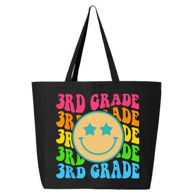 Groovy Third Grade Vibes Face Retro Teachers Back To School 25L Jumbo Tote