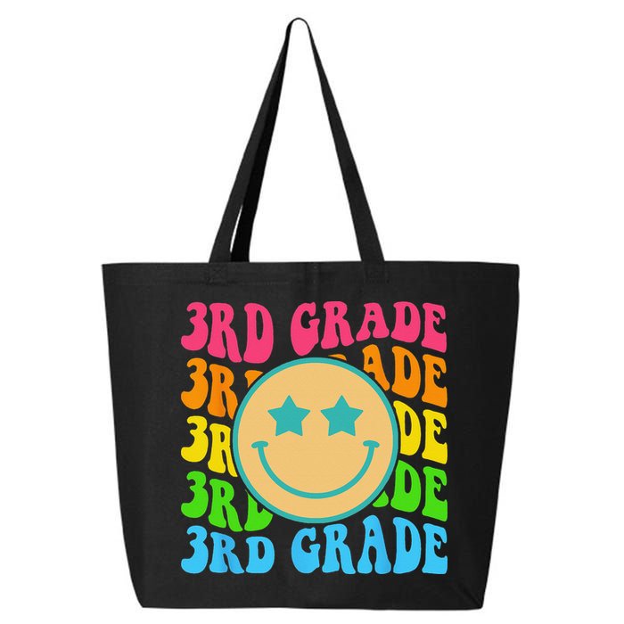 Groovy Third Grade Vibes Face Retro Teachers Back To School 25L Jumbo Tote