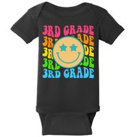 Groovy Third Grade Vibes Face Retro Teachers Back To School Baby Bodysuit