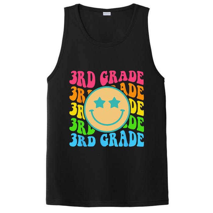 Groovy Third Grade Vibes Face Retro Teachers Back To School PosiCharge Competitor Tank