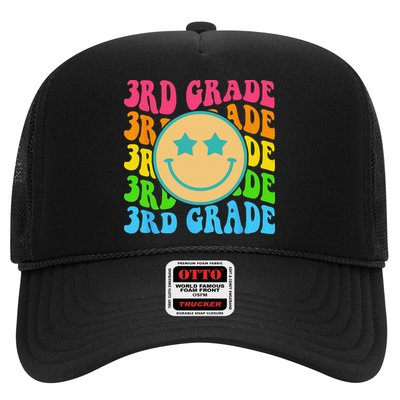 Groovy Third Grade Vibes Face Retro Teachers Back To School Trucker Hat