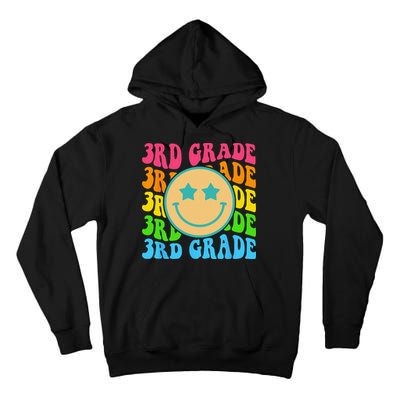 Groovy Third Grade Vibes Face Retro Teachers Back To School Tall Hoodie