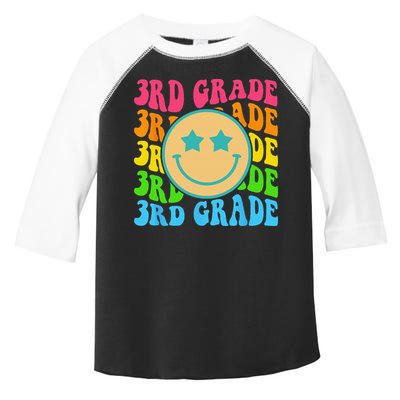 Groovy Third Grade Vibes Face Retro Teachers Back To School Toddler Fine Jersey T-Shirt