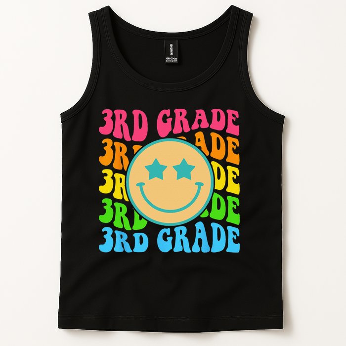 Groovy Third Grade Vibes Face Retro Teachers Back To School Tank Top