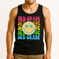 Groovy Third Grade Vibes Face Retro Teachers Back To School Tank Top