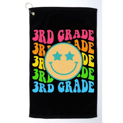 Groovy Third Grade Vibes Face Retro Teachers Back To School Golf Towel