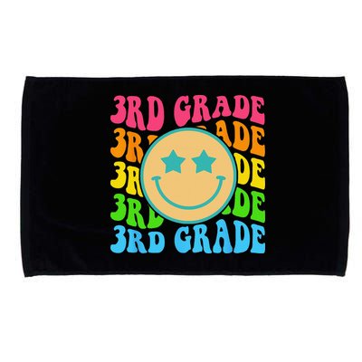 Groovy Third Grade Vibes Face Retro Teachers Back To School Microfiber Hand Towel