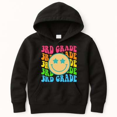 Groovy Third Grade Vibes Face Retro Teachers Back To School Kids Hoodie