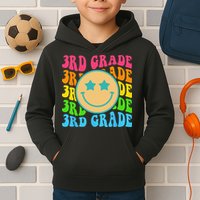 Groovy Third Grade Vibes Face Retro Teachers Back To School Kids Hoodie