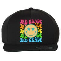 Groovy Third Grade Vibes Face Retro Teachers Back To School Wool Snapback Cap