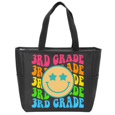 Groovy Third Grade Vibes Face Retro Teachers Back To School Zip Tote Bag