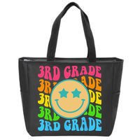 Groovy Third Grade Vibes Face Retro Teachers Back To School Zip Tote Bag