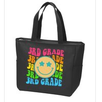 Groovy Third Grade Vibes Face Retro Teachers Back To School Zip Tote Bag